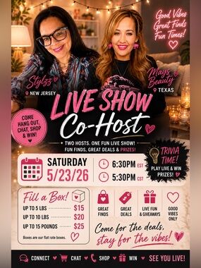 We're back!! Saturday 5/23/26 6:30pm Est